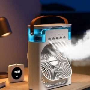 Rechargeable 3 In 1 Fan Air Cooler with Humidifier & Night Light