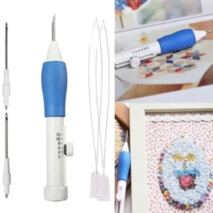 Embroidery Punch Needle FULL Kit – Magic Needle Pen & Weaving Tool Set for DIY Stitching, Knitting, and Sewing
